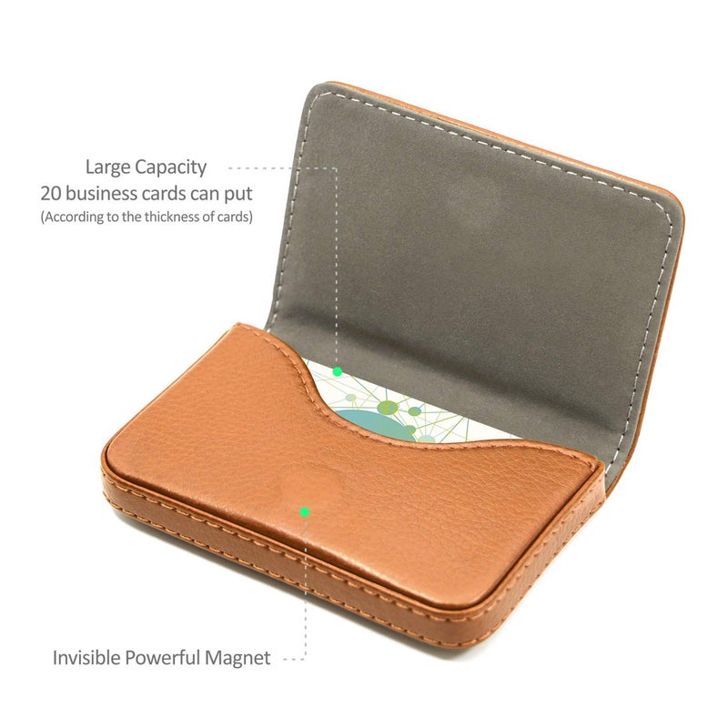 Padike Business Name Card Holder Luxury PU Leather,Business Name Card Holder Wallet Credit card ID Case/Holder For Men & Women - Keep Your Business Cards Clean - Image 3